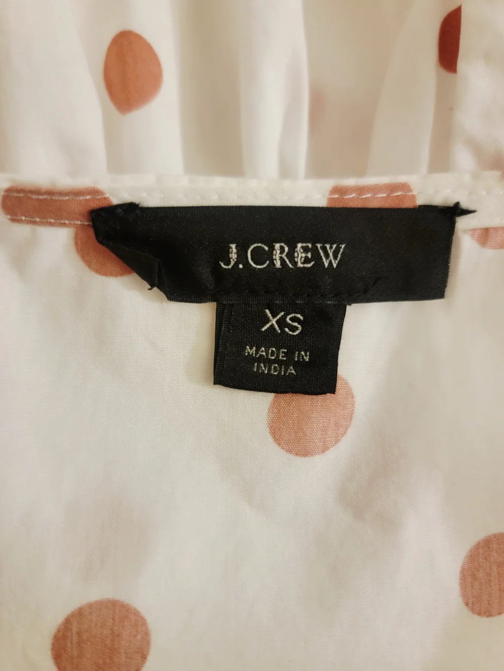J.Crew White Pink Polka Dot Puff Sleeve Cotton Wrap Dress XS Fits Medium
